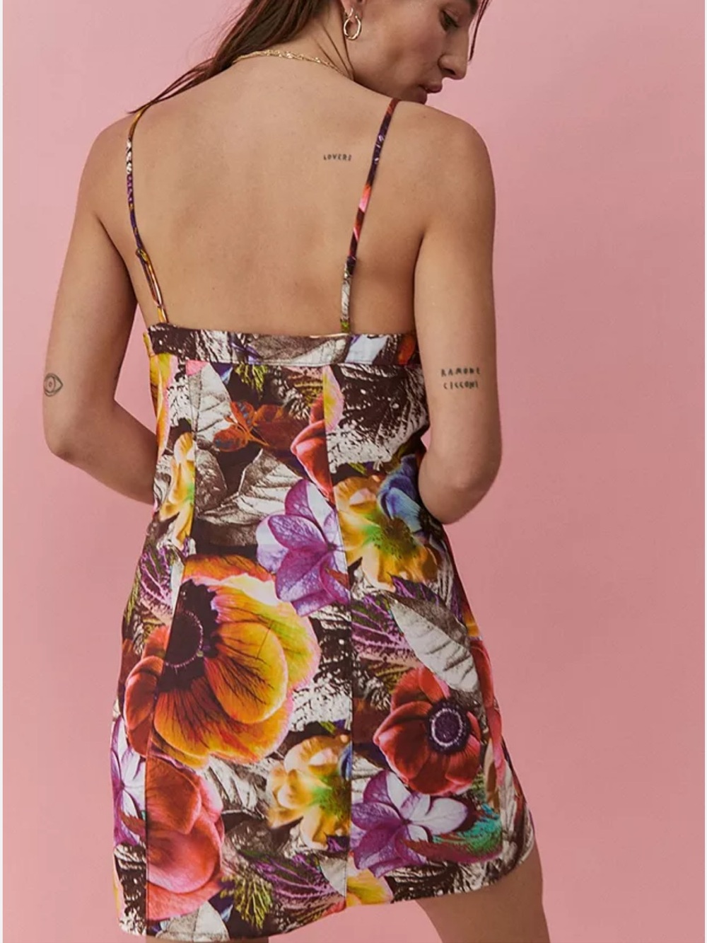 Urban Outfitters Floral Mini Dress M Psychedelic Multicolor - Picture 2 of 10
